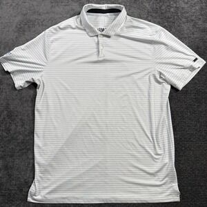 Nike Tiger Woods Polo Shirt Mens Large Gray Vapor Dri-FIT Golf Stripe BQ6722-043